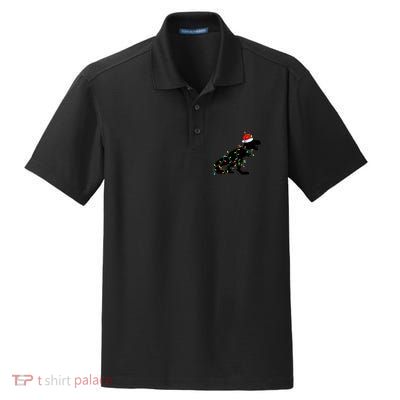 Dinosaur Christmas Lights T Rex Santa Xmas Gift Gift Dry Zone Grid Polo