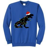 Dinosaur Christmas Lights T Rex Santa Xmas Gift Gift Sweatshirt