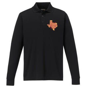 Dont California My Texas Performance Long Sleeve Polo