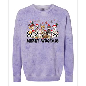 Dog Christmas Merry Woofmas Dog Lover New Year Colorblast Crewneck Sweatshirt