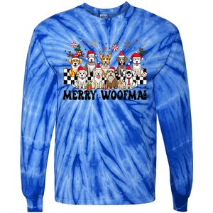 Dog Christmas Merry Woofmas Dog Lover New Year Tie-Dye Long Sleeve Shirt