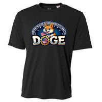 Doge Crypto Meme Department Of Government Efficiency Cooling Performance Crew T-Shirt