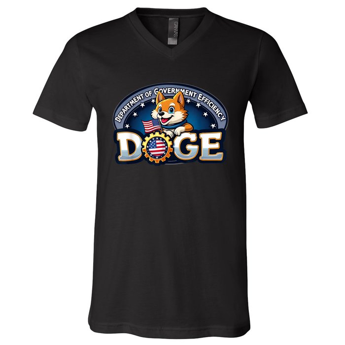 Doge Crypto Meme Department Of Government Efficiency V-Neck T-Shirt