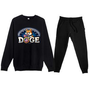 Doge Crypto Meme Department Of Government Efficiency Premium Crewneck Sweatsuit Set