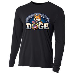 Doge Crypto Meme Department Of Government Efficiency Cooling Performance Long Sleeve Crew