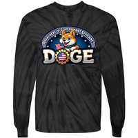 Doge Crypto Meme Department Of Government Efficiency Tie-Dye Long Sleeve Shirt