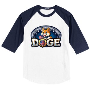 Doge Crypto Meme Department Of Government Efficiency Baseball Sleeve Shirt