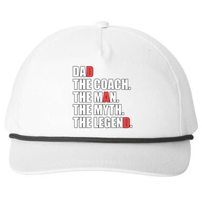 Dad Coach Myth Legend Gift Snapback Five-Panel Rope Hat