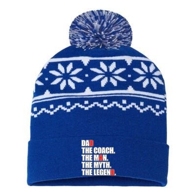 Dad Coach Myth Legend Gift USA-Made Snowflake Beanie