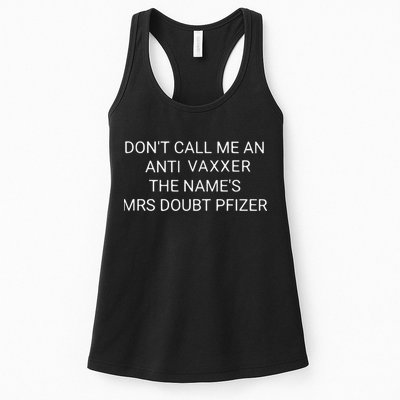 Don’T Call Me An Anti Vaxxer The Name’S Mrs Doubt Pfizer Womens Tank Top