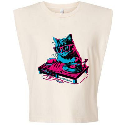 Dj Cat Music Garment-Dyed Women's Muscle Tee