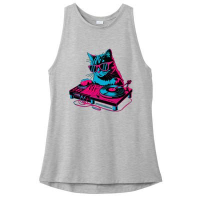 Dj Cat Music Ladies PosiCharge Tri-Blend Wicking Tank