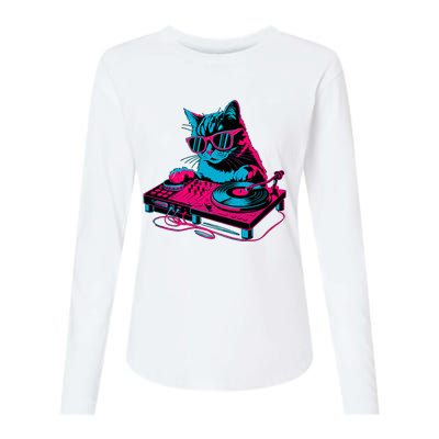 Dj Cat Music Womens Cotton Relaxed Long Sleeve T-Shirt