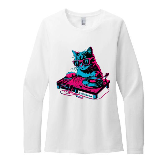 Dj Cat Music Womens CVC Long Sleeve Shirt