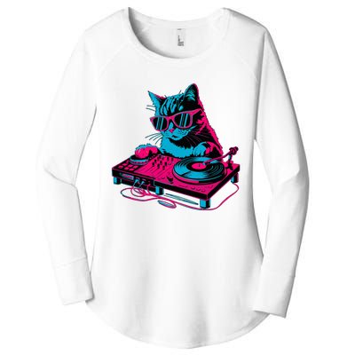 Dj Cat Music Women's Perfect Tri Tunic Long Sleeve Shirt