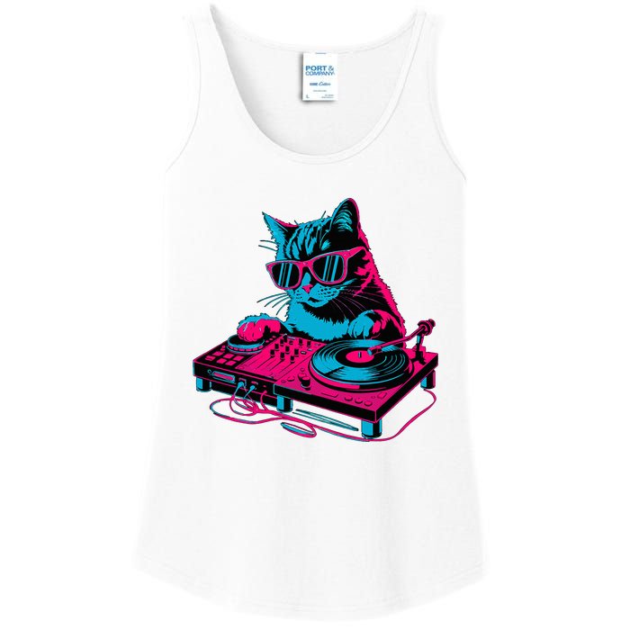 Dj Cat Music Ladies Essential Tank