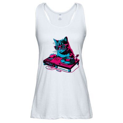 Dj Cat Music Ladies Essential Flowy Tank