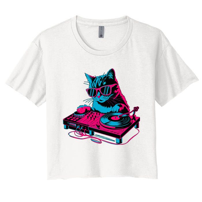 Dj Cat Music Women's Crop Top Tee