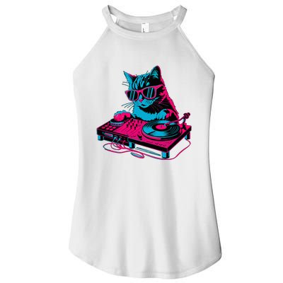 Dj Cat Music Women's Perfect Tri Rocker Tank