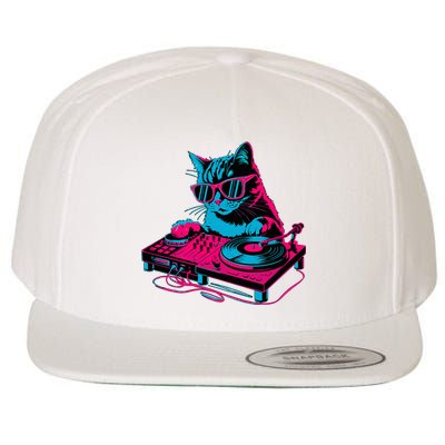 Dj Cat Music Wool Snapback Cap