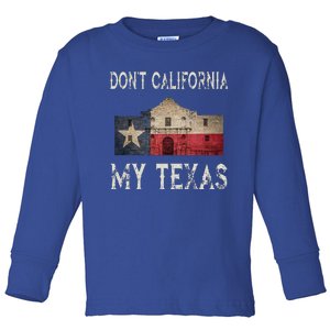 DonT California My Texas Alamo Lone Star State Flag Toddler Long Sleeve Shirt