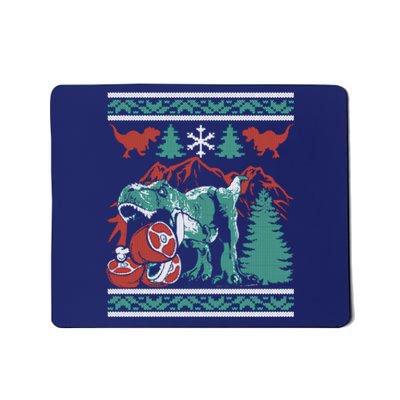 Dinosaur Christmas Meat Eating Dino Mousepad