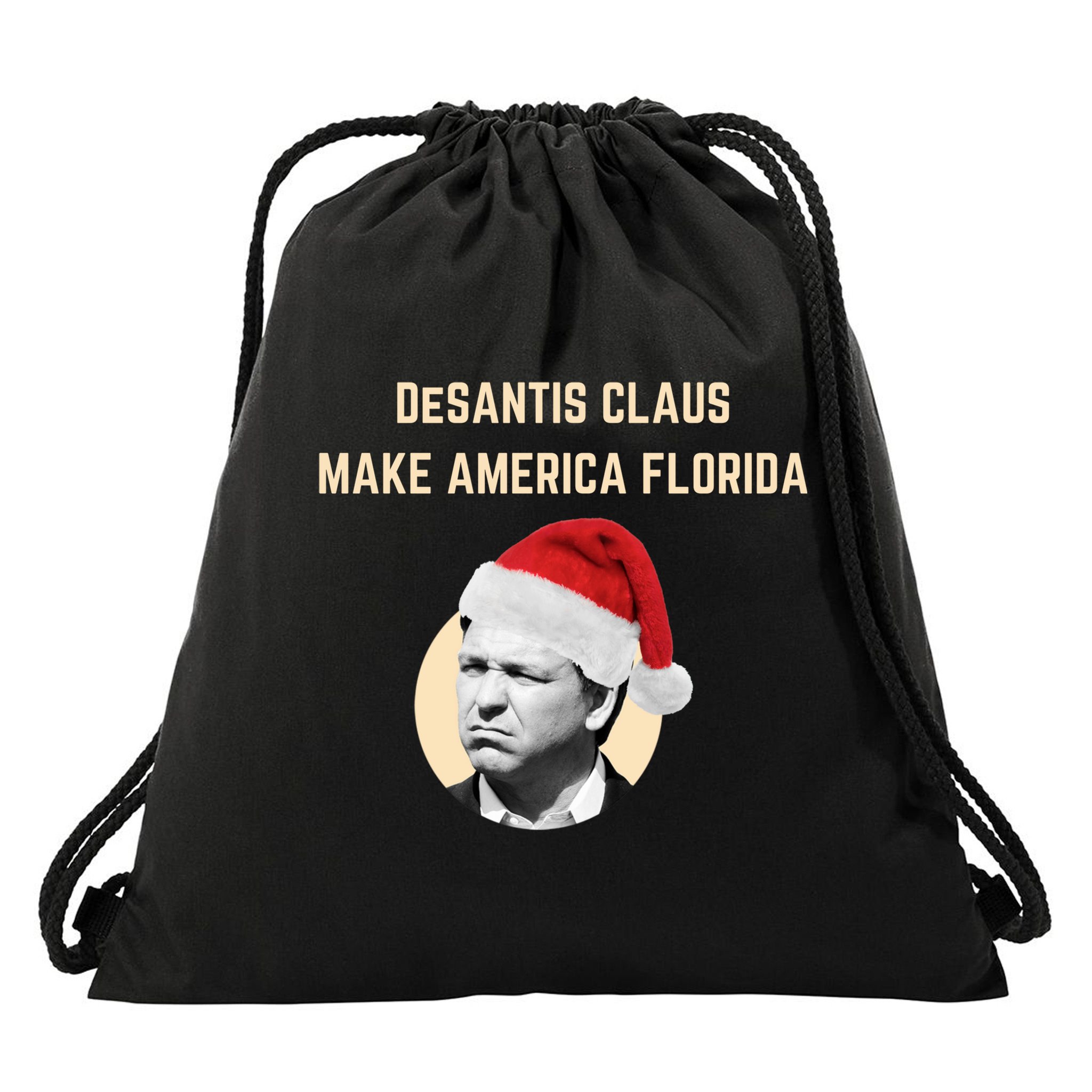 Desantis Claus Make America Florida Christmas Drawstring Bag
