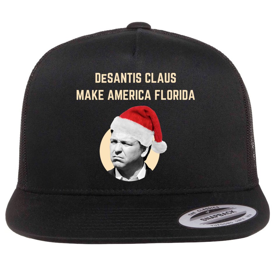 Desantis Claus Make America Florida Christmas Flat Bill Trucker Hat