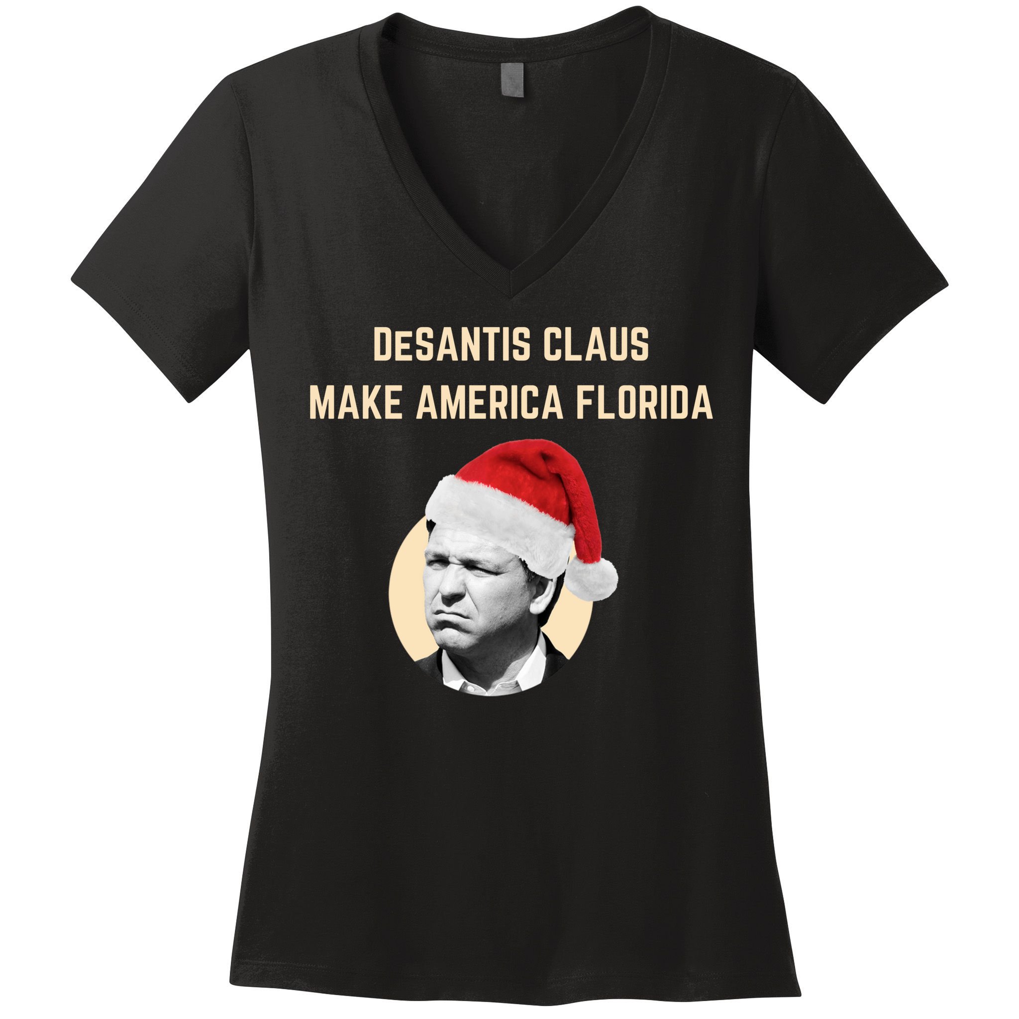 Desantis Claus Make America Florida Christmas Women's V-Neck T-Shirt