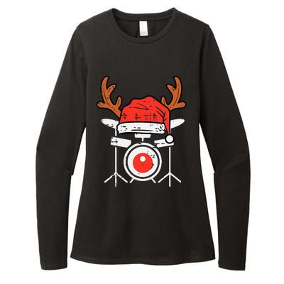 Drums Christmas Music Instrument Band Drummer Rock Xmas Womens CVC Long Sleeve Shirt