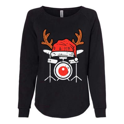 Drums Christmas Music Instrument Band Drummer Rock Xmas Womens California Wash Sweatshirt