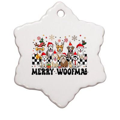 Dog Christmas Merry Woofmas Dog Lover New Year Ceramic Star Ornament