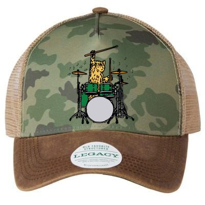 Drummer Cat Music Lover Musician Playing The Drums Legacy Tie Dye Trucker Hat