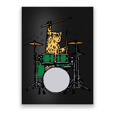 Drummer Cat Music Lover Musician Playing The Drums Poster