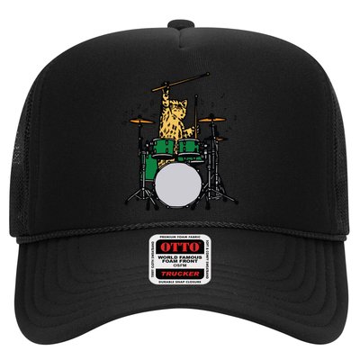 Drummer Cat Music Lover Musician Playing The Drums Trucker Hat