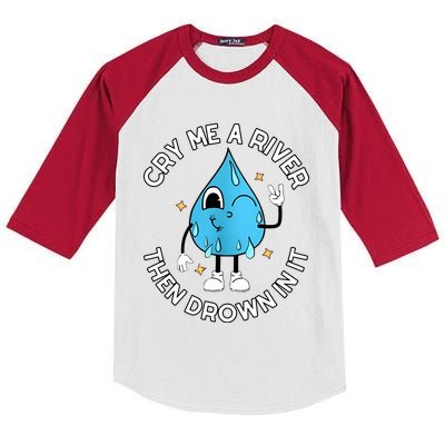 Doublecrossco Cry Me A River Then Drown In It Kids Colorblock Raglan Jersey