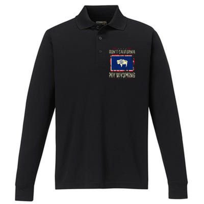 DonT California My Wyoming Antiliberal Conservative Pride Performance Long Sleeve Polo