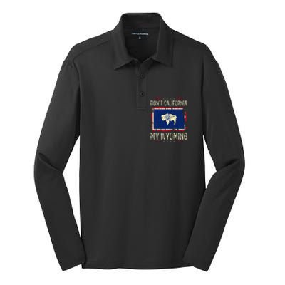 DonT California My Wyoming Antiliberal Conservative Pride Silk Touch Performance Long Sleeve Polo