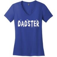 Dadster Couple Matching Family Mom Dad Halloween Party Women's V-Neck T-Shirt