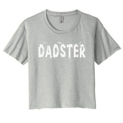 Dadster Couple Matching Family Mom Dad Halloween Party Women's Crop Top Tee