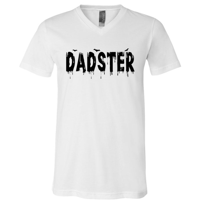 Dadster Couple Matching Family Mom Dad Halloween Party V-Neck T-Shirt