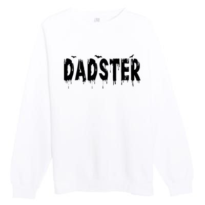 Dadster Couple Matching Family Mom Dad Halloween Party Premium Crewneck Sweatshirt