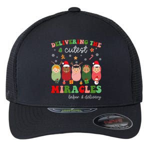 Delivering Cutest Miracles Labor & Delivery Nurse Christmas Flexfit Unipanel Trucker Cap