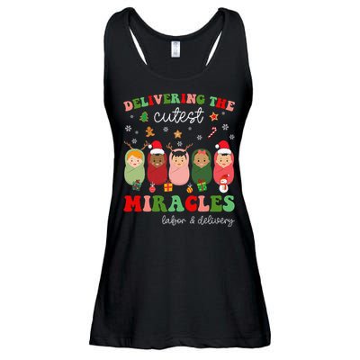 Delivering Cutest Miracles Labor & Delivery Nurse Christmas Ladies Essential Flowy Tank