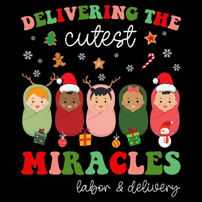 Delivering Cutest Miracles Labor & Delivery Nurse Christmas Baby Bodysuit