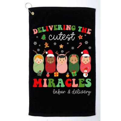 Delivering Cutest Miracles Labor & Delivery Nurse Christmas Golf Towel