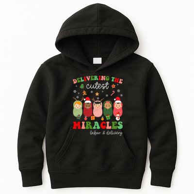 Delivering Cutest Miracles Labor & Delivery Nurse Christmas Kids Hoodie