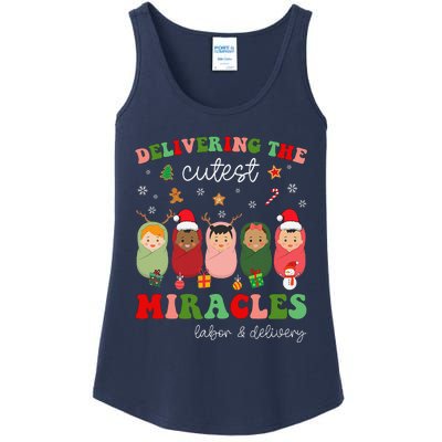 Delivering Cutest Miracles Labor & Delivery Nurse Christmas Ladies Essential Tank