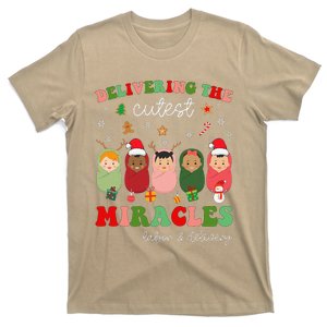 Delivering Cutest Miracles Labor & Delivery Nurse Christmas T-Shirt