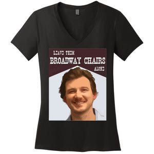 Dangerous Chair Mugshot April 2024 Leave Them Broadway Chairs Alon Women's V-Neck T-Shirt